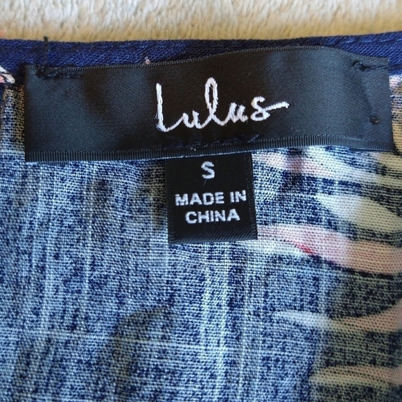 Lulu's Botanic of Time Navy Blue Floral Print Tie-Front Skater Mini Dress - Picture 9 of 12